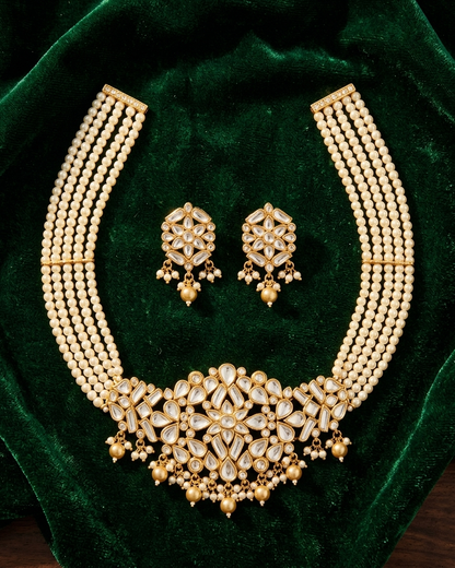 Necklace Set: Inlay & Pearl