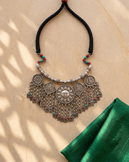 Neck Chain: Coral & Turquoise