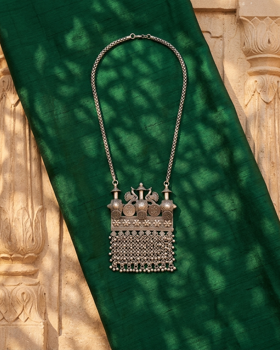 Neck Chain: Square Peacock