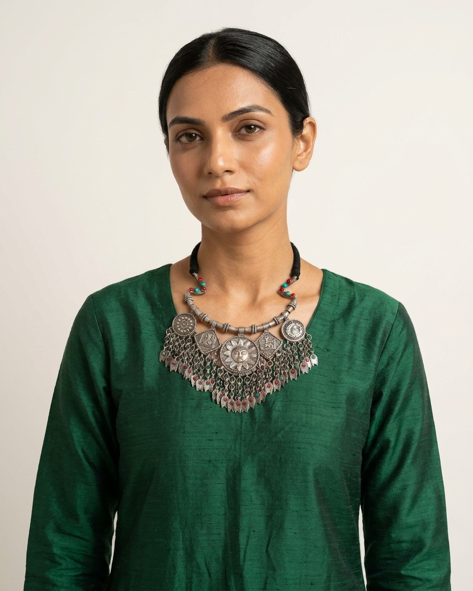 Neck Chain: Coral & Turquoise