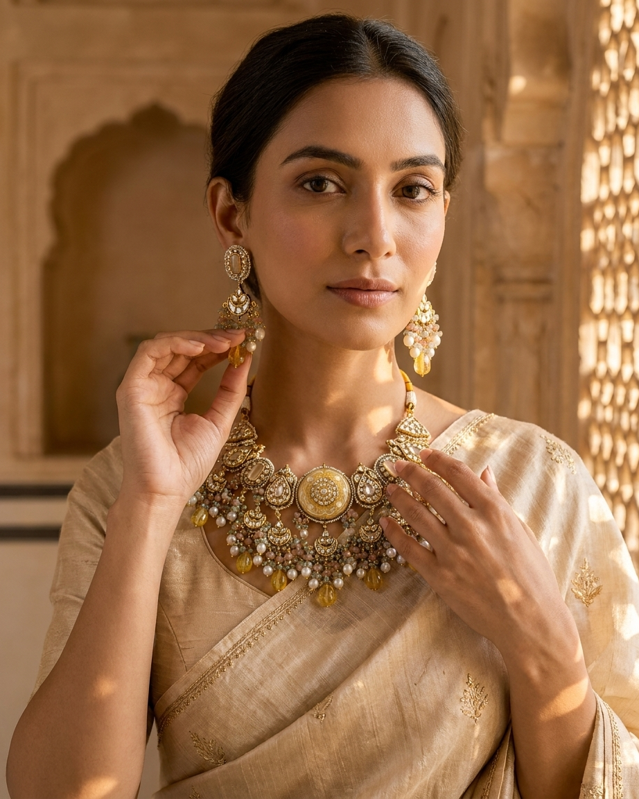 Necklace Set: Pearls, Multi Stones & Kundan