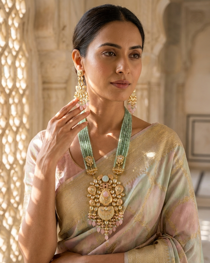 Necklace Set: Jade, Multi Stones & Kundan