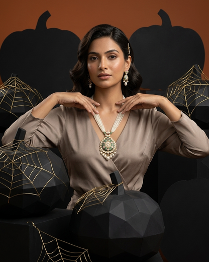 Neck Chain: Meenakari, Kundan & Pearl