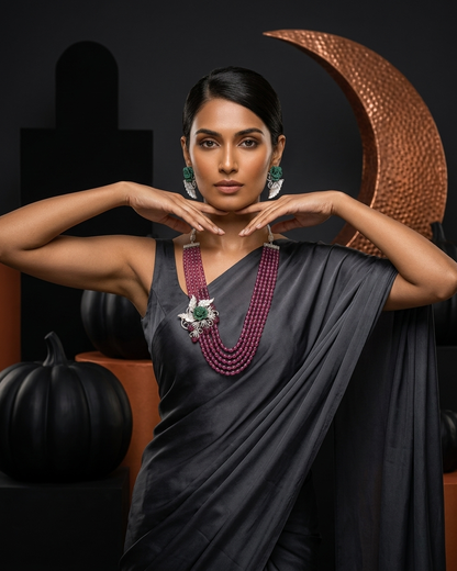 Necklace Set: Tourmaline, Pearls & Cubic Zirconia